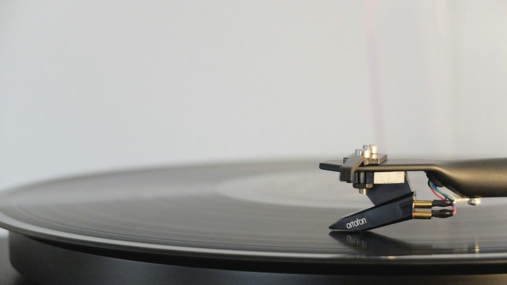 vinyl record on a turntable