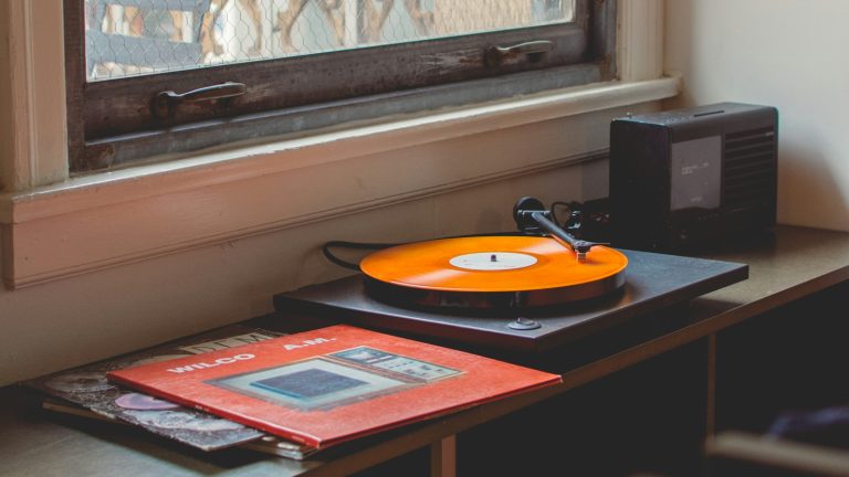 turntable playing a record
